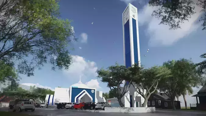 FUTURE MOSQUE Low-poly 3D model