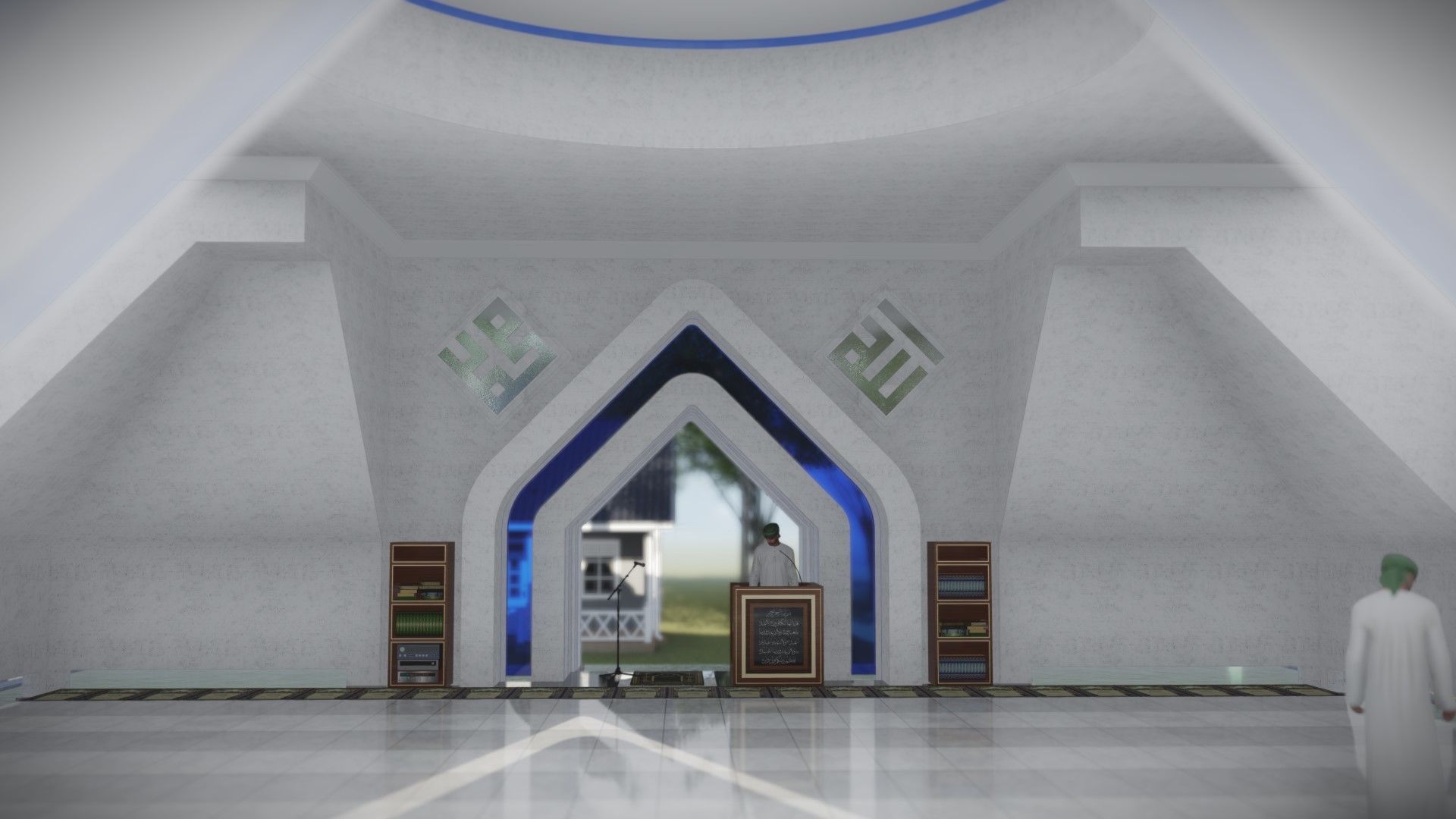 FUTURE MOSQUE Low-poly 3D model_4