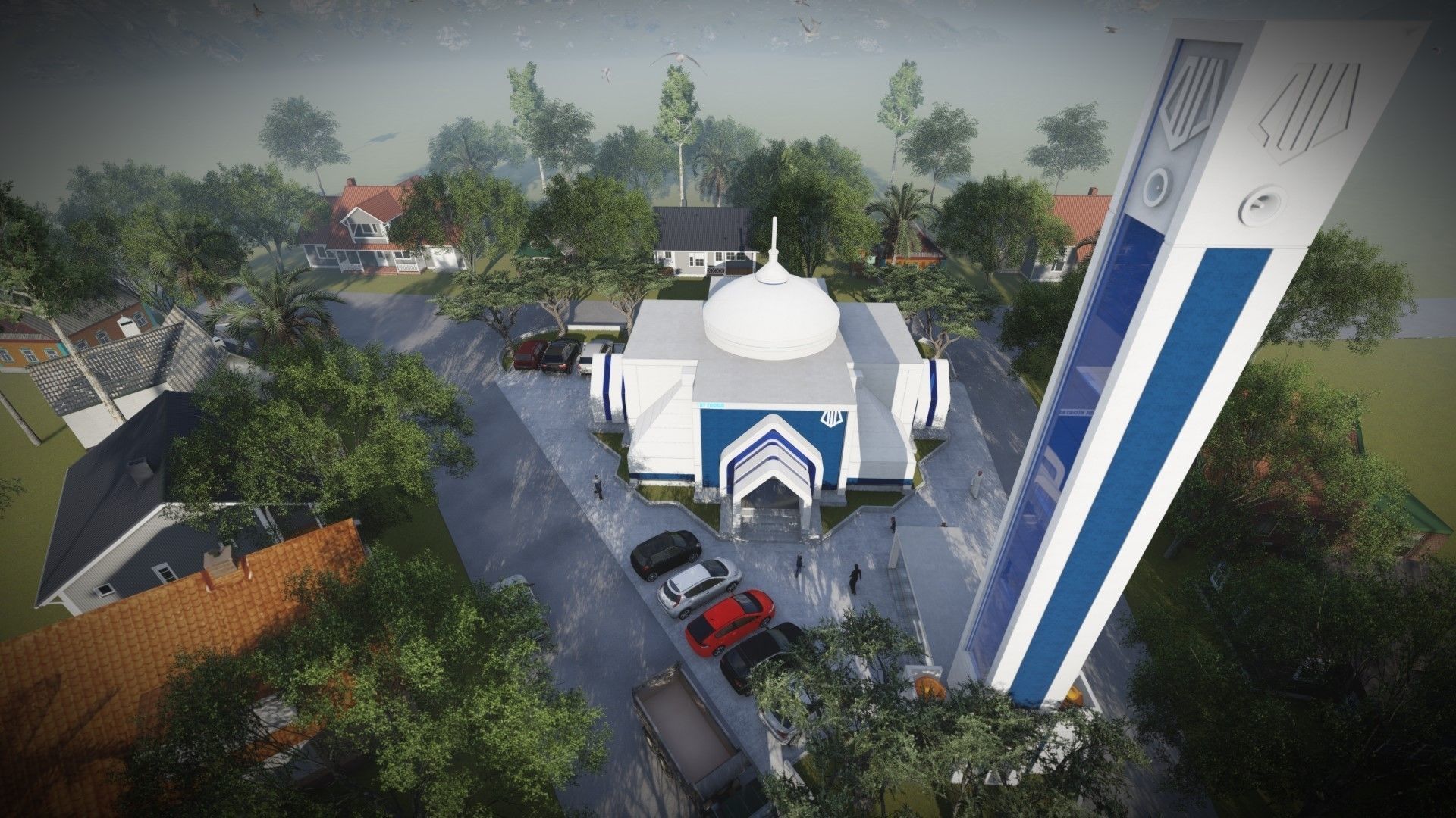 FUTURE MOSQUE Low-poly 3D model_5