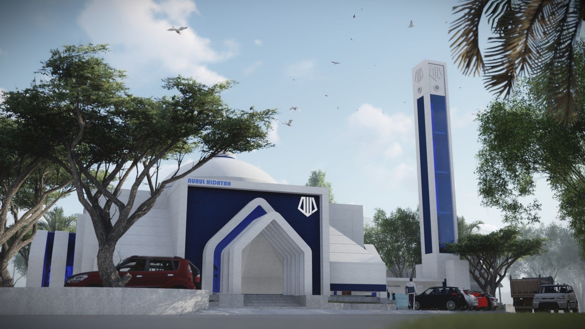 FUTURE MOSQUE Low-poly 3D model_2