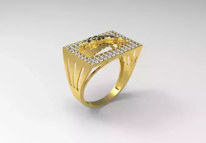 046 - Light Weighted Jaguar Ring - Panther 3D print model