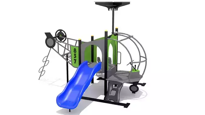Playground- Helicopter Chopper Playset Low-poly 3D model