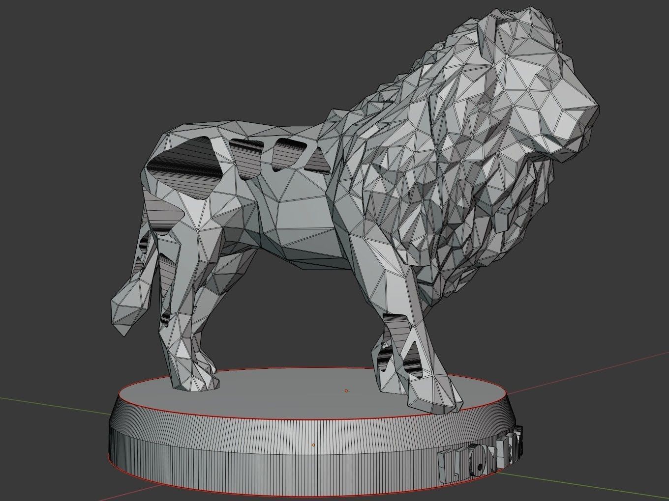 Voronoi Solid Black Lion King 3D print model_11
