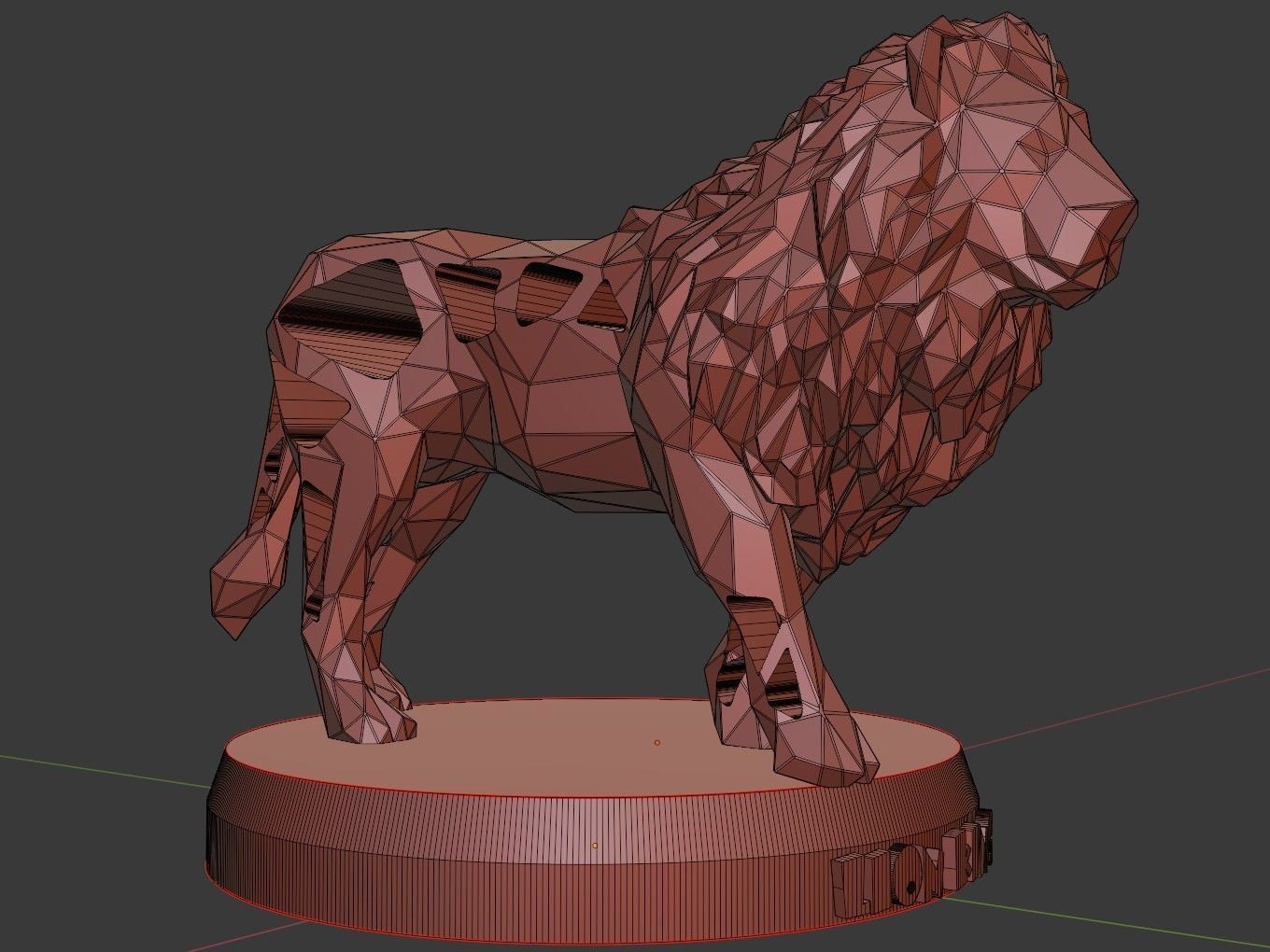 Voronoi Solid Black Lion King 3D print model_12
