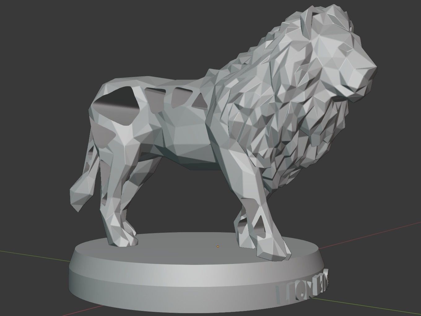 Voronoi Solid Black Lion King 3D print model_10