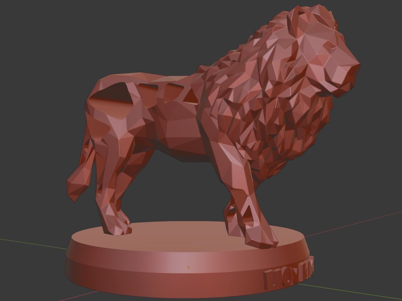 Voronoi Solid Black Lion King 3D print model_13