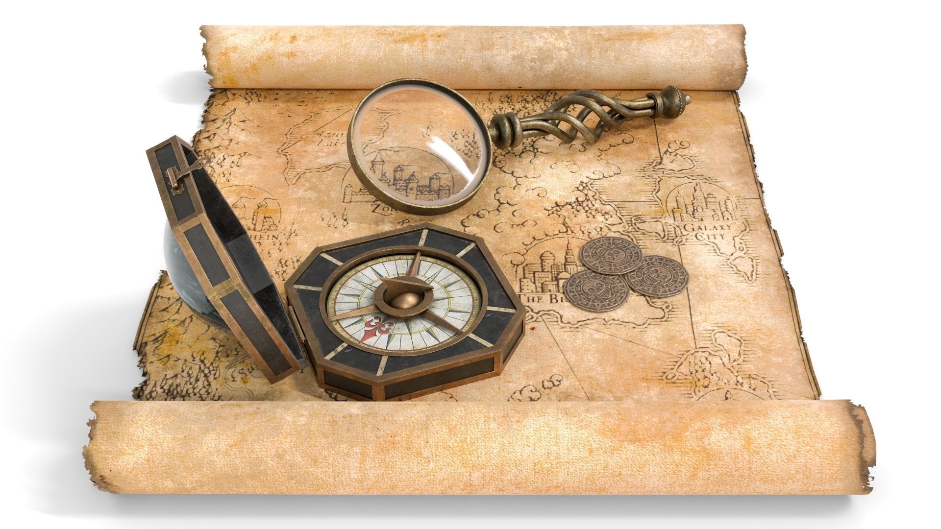 Ancient Treasure Hunter Kit 2 3D model_3