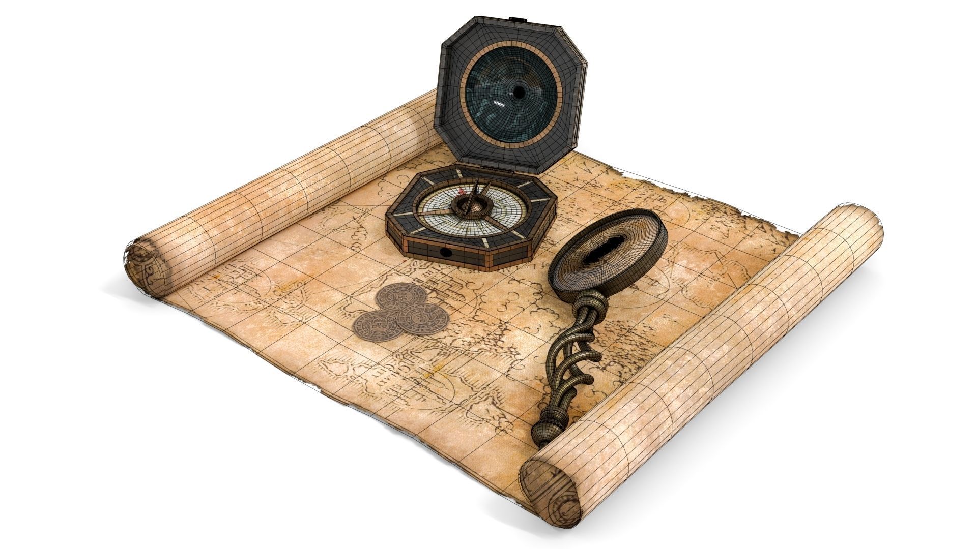 Ancient Treasure Hunter Kit 2 3D model_12