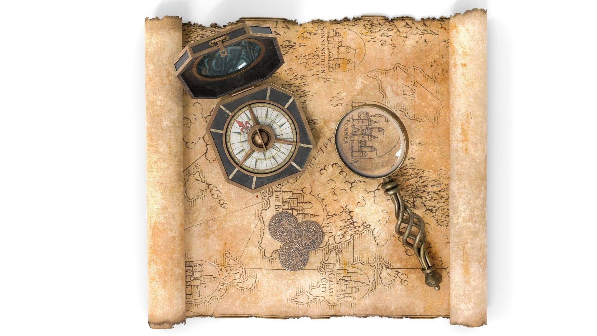 Ancient Treasure Hunter Kit 2 3D model_4