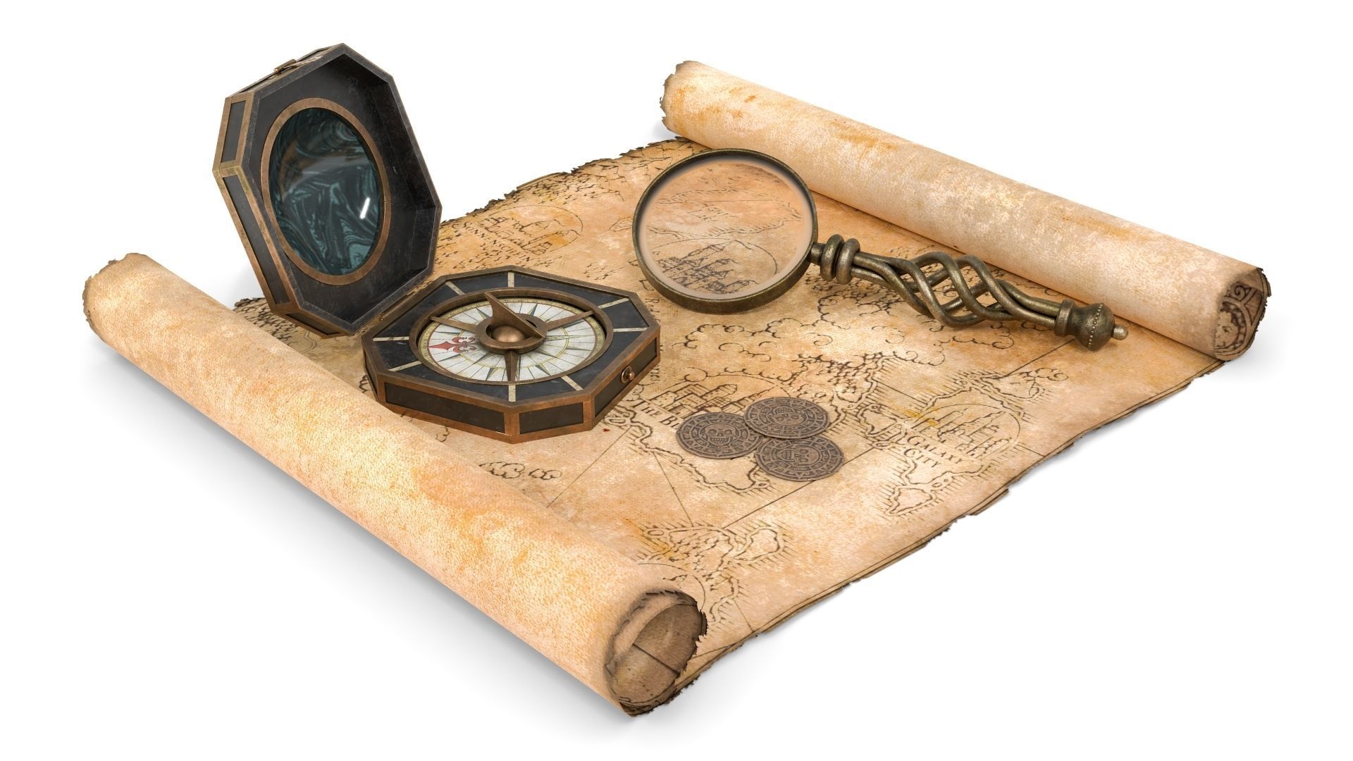 Ancient Treasure Hunter Kit 2 3D model_6