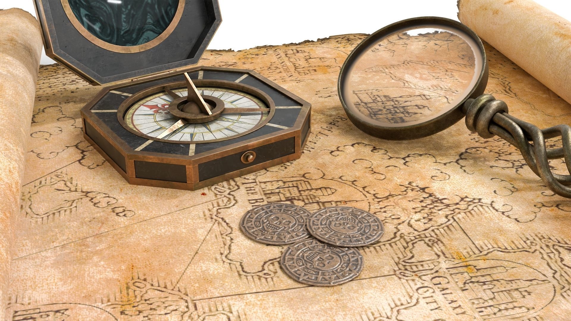 Ancient Treasure Hunter Kit 2 3D model_9