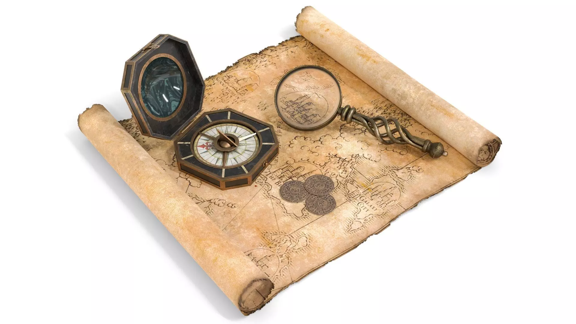 Ancient Treasure Hunter Kit 2 3D model_0