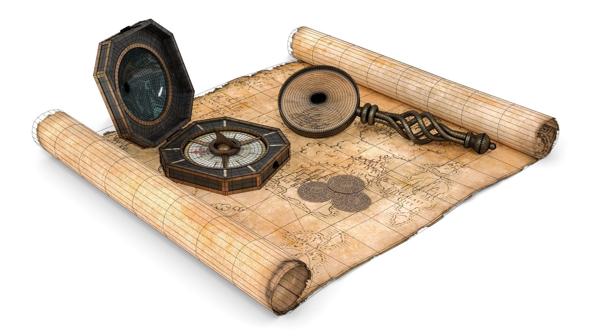 Ancient Treasure Hunter Kit 2 3D model_16