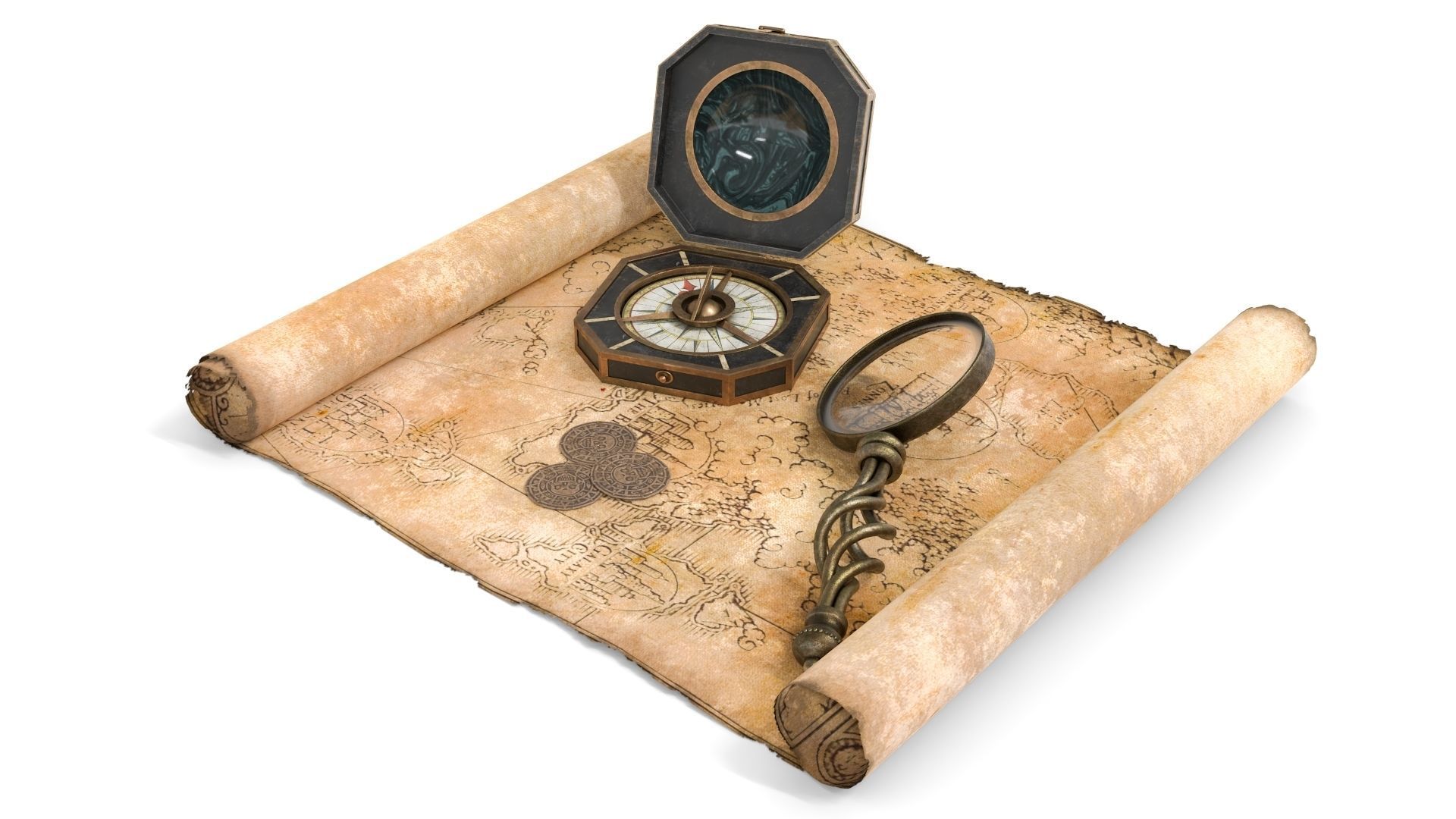 Ancient Treasure Hunter Kit 2 3D model_2