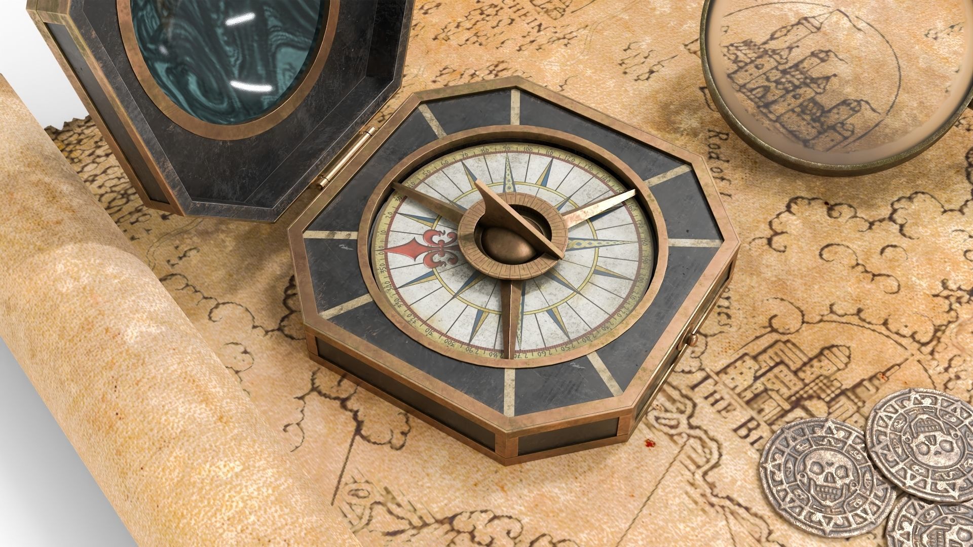 Ancient Treasure Hunter Kit 2 3D model_7