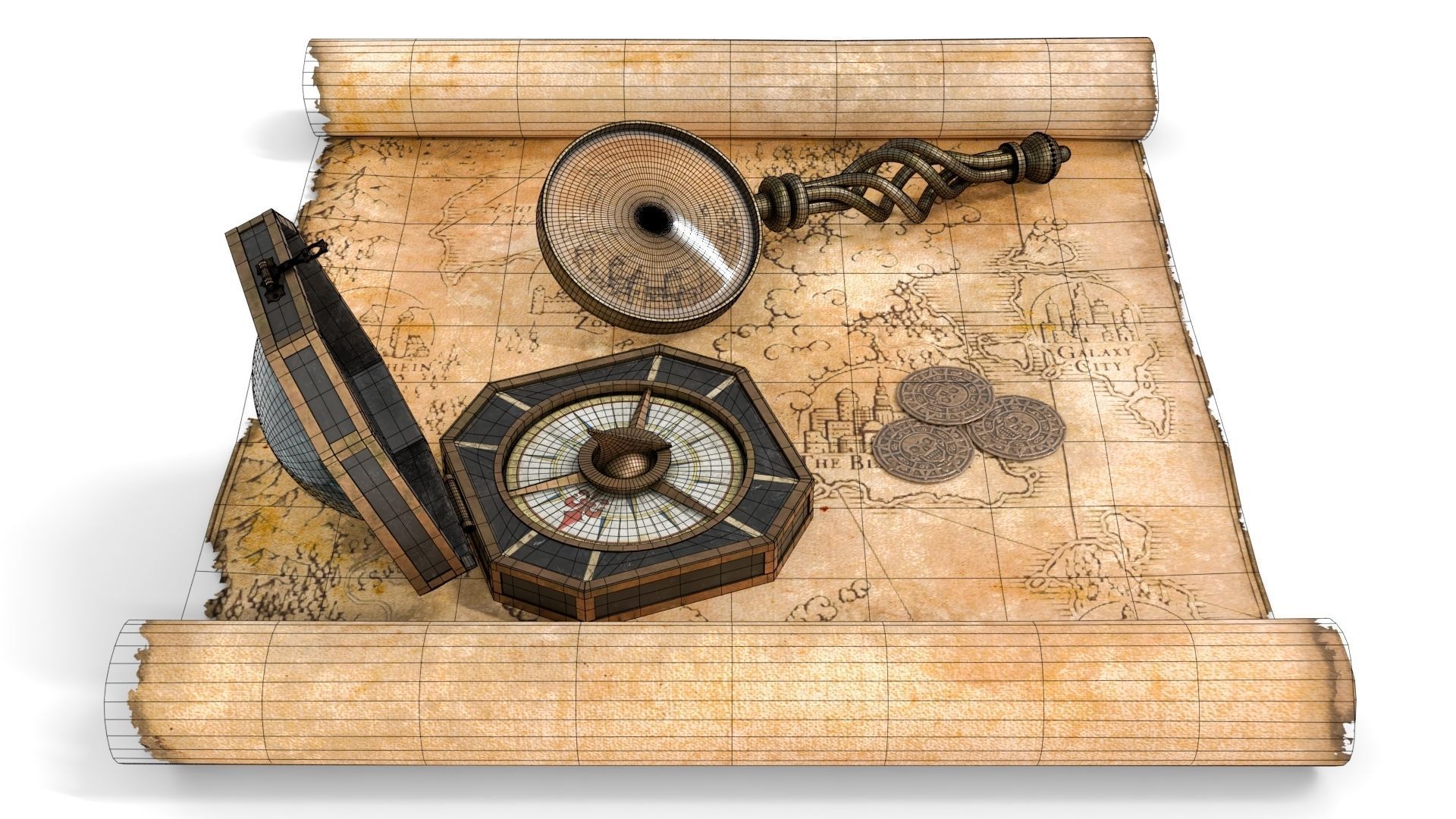 Ancient Treasure Hunter Kit 2 3D model_13