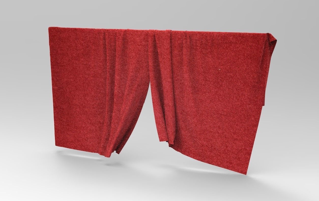 Curtain Cloth 1 Low-poly 3D model_3