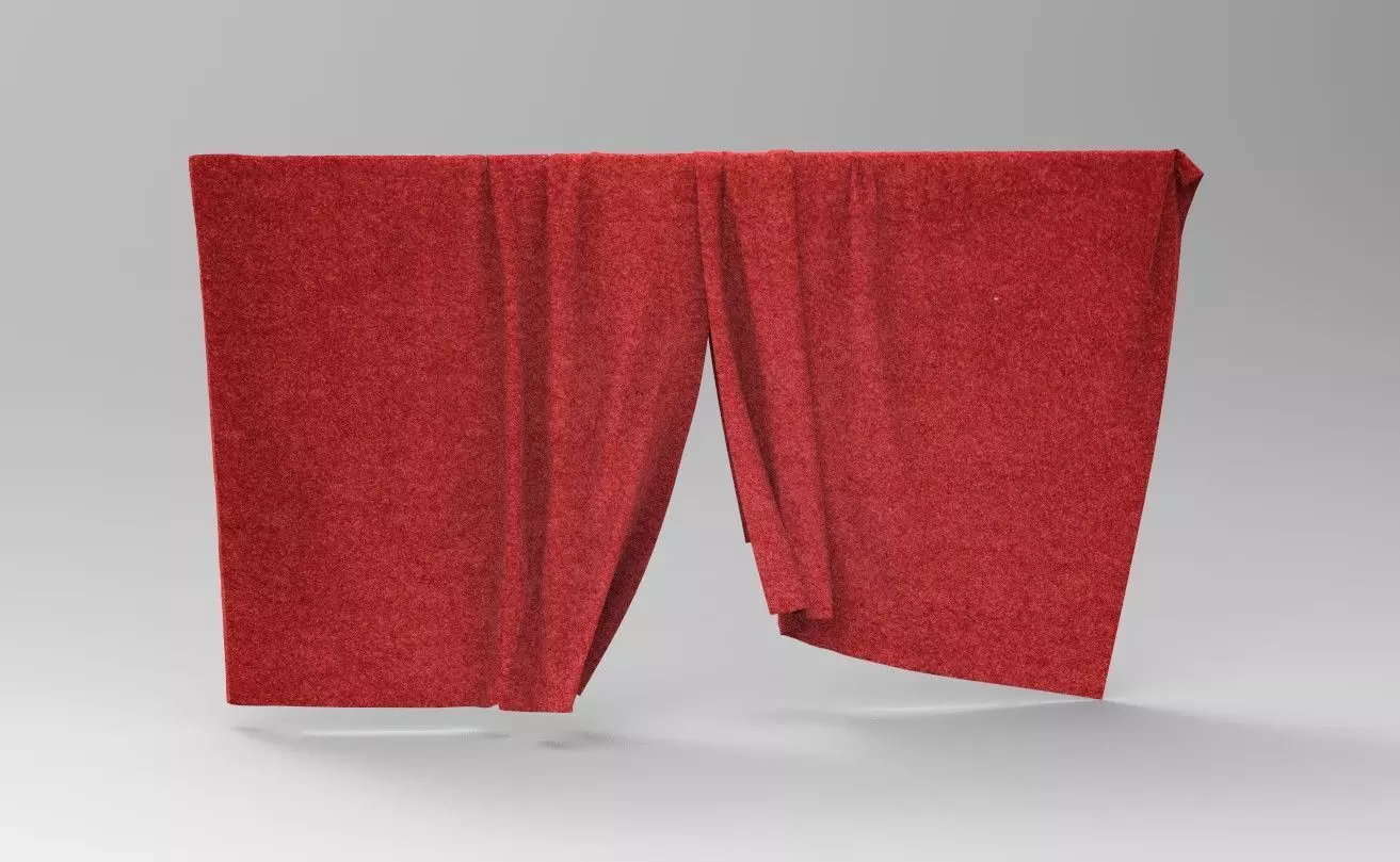 Curtain Cloth 1 Low-poly 3D model_0