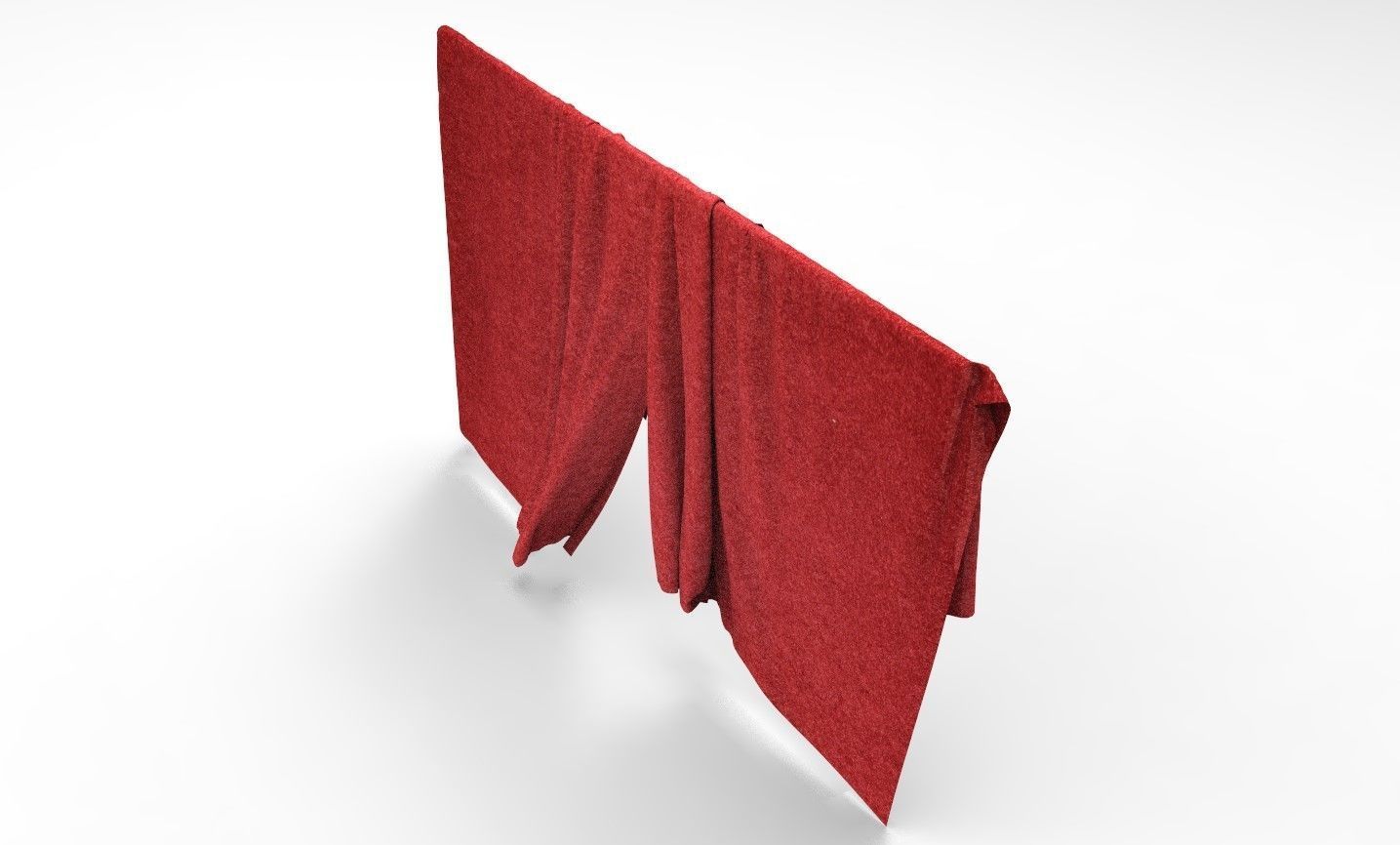 Curtain Cloth 1 Low-poly 3D model_9