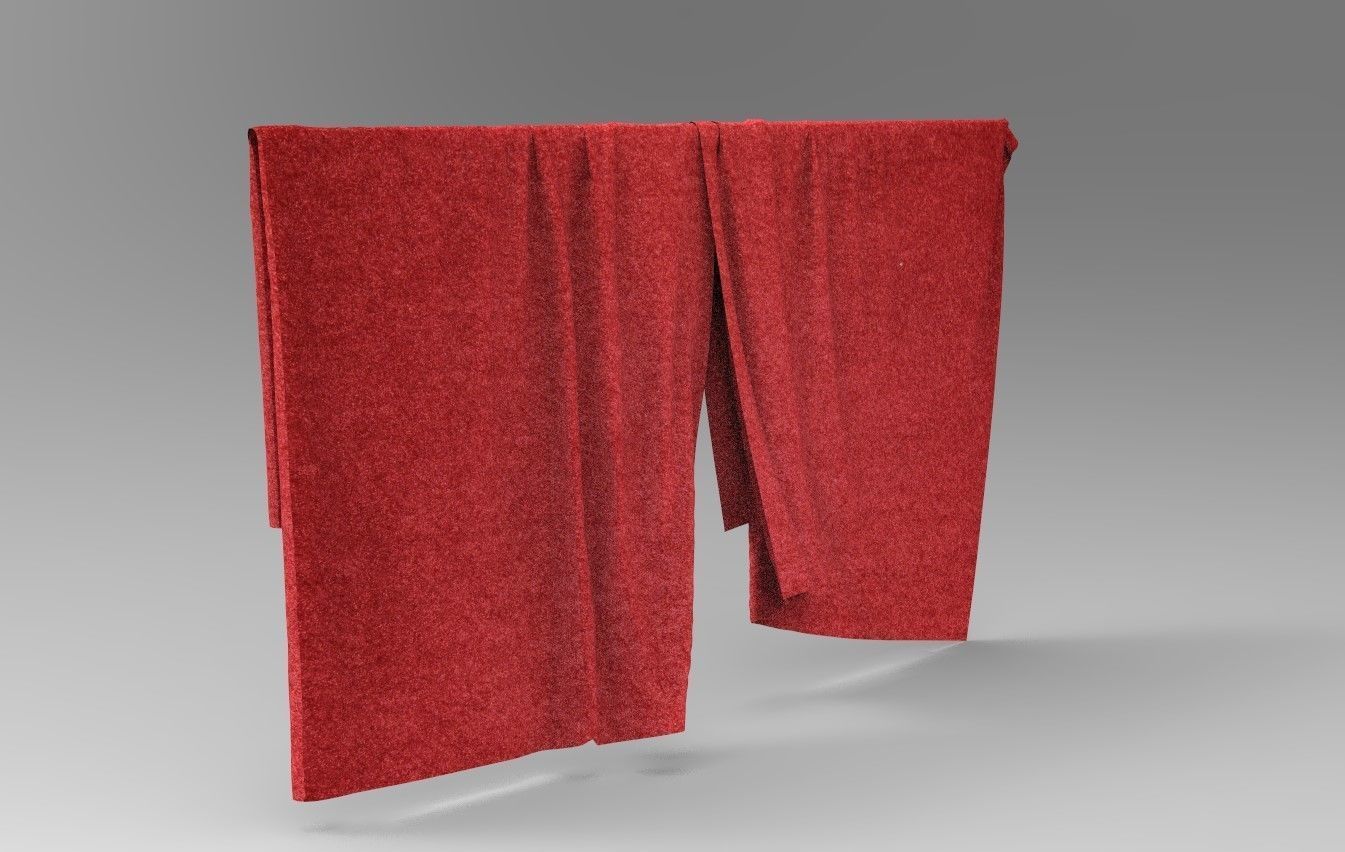 Curtain Cloth 1 Low-poly 3D model_4