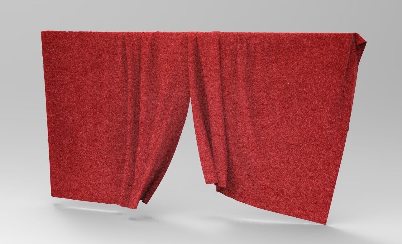 Curtain Cloth 1 Low-poly 3D model_6