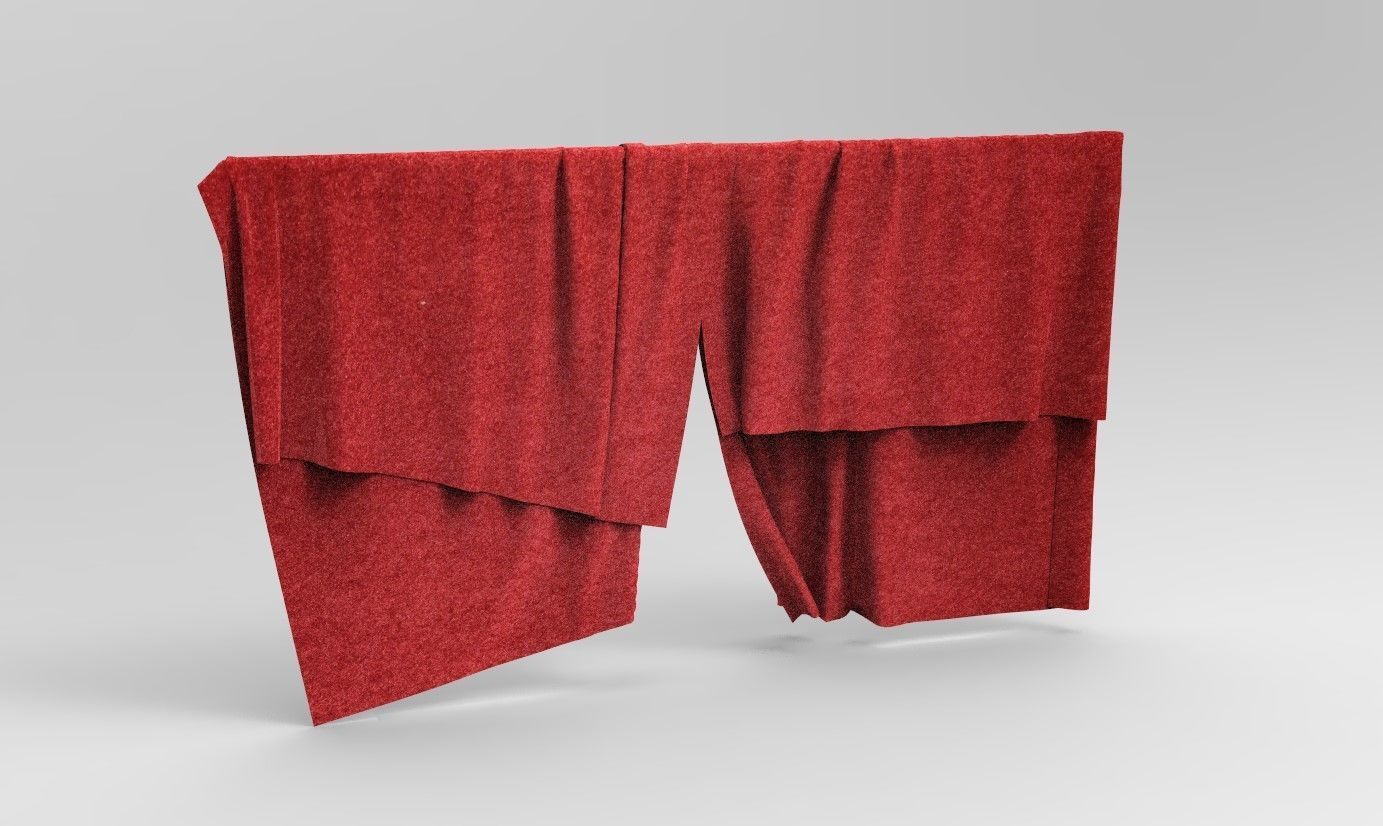 Curtain Cloth 1 Low-poly 3D model_12