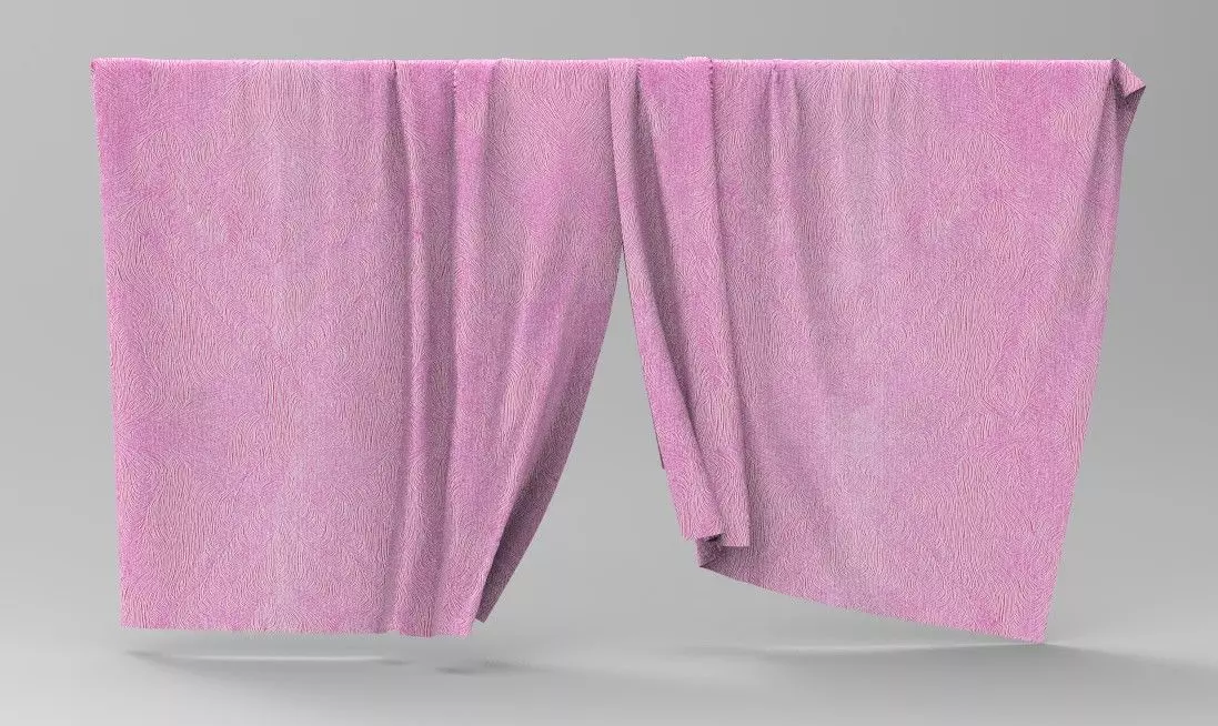 Curtain Cloth 2 Low-poly 3D model_0