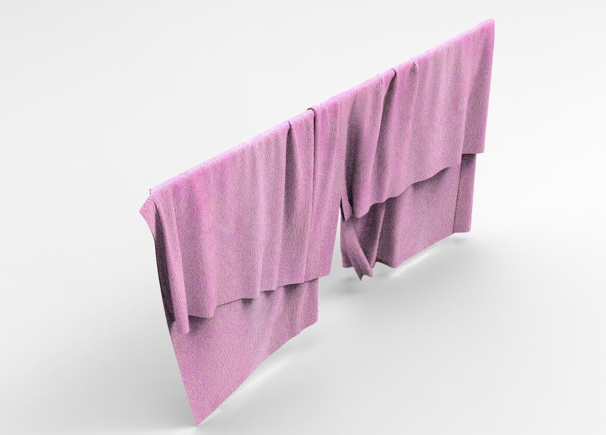 Curtain Cloth 2 Low-poly 3D model_12