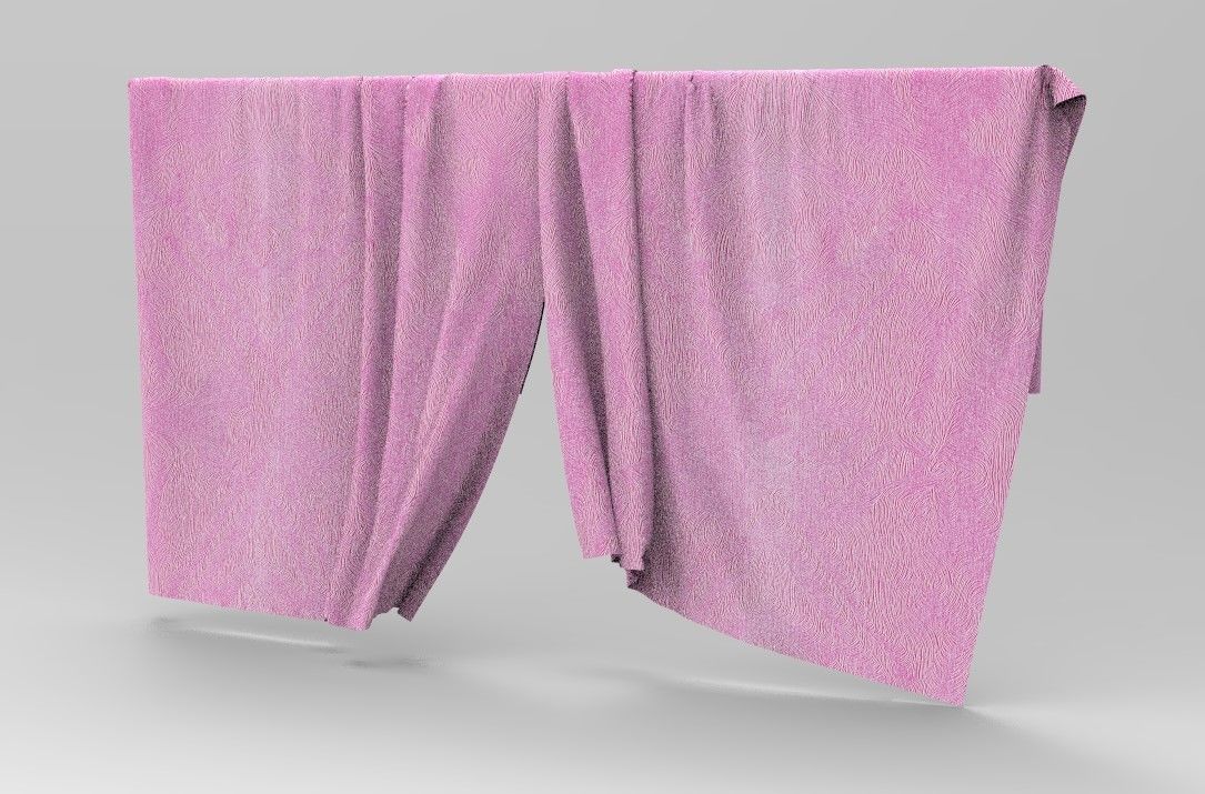 Curtain Cloth 2 Low-poly 3D model_9