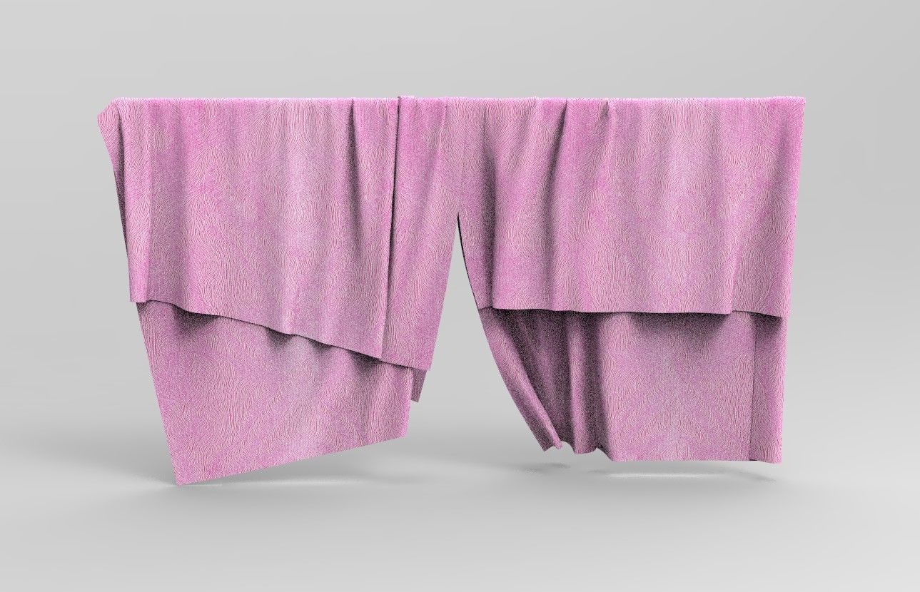 Curtain Cloth 2 Low-poly 3D model_6