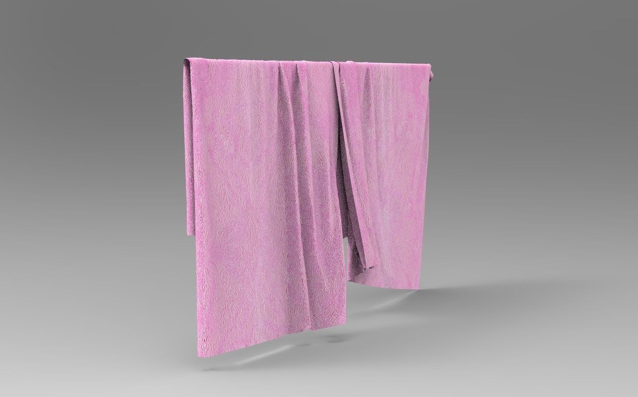 Curtain Cloth 2 Low-poly 3D model_8
