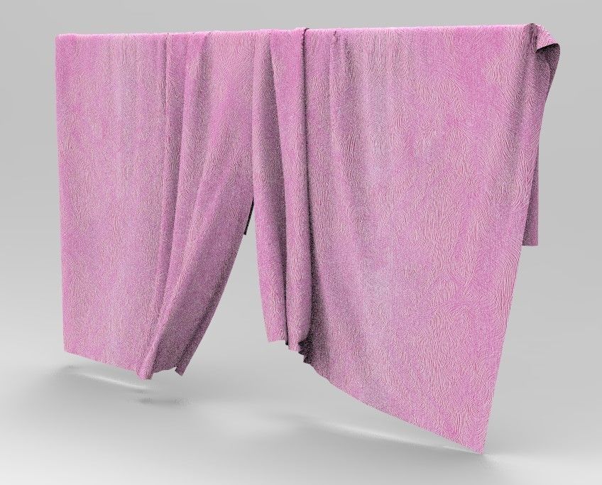 Curtain Cloth 2 Low-poly 3D model_1