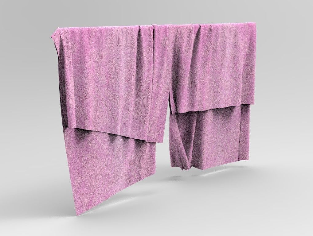 Curtain Cloth 2 Low-poly 3D model_4