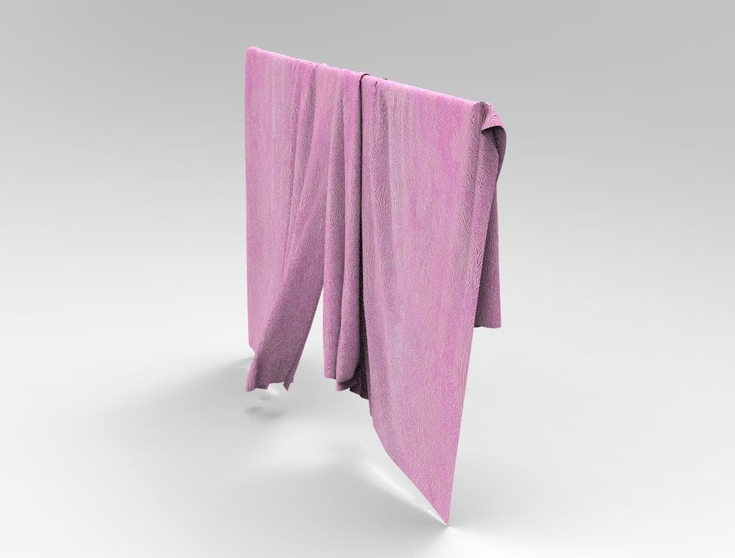 Curtain Cloth 2 Low-poly 3D model_11