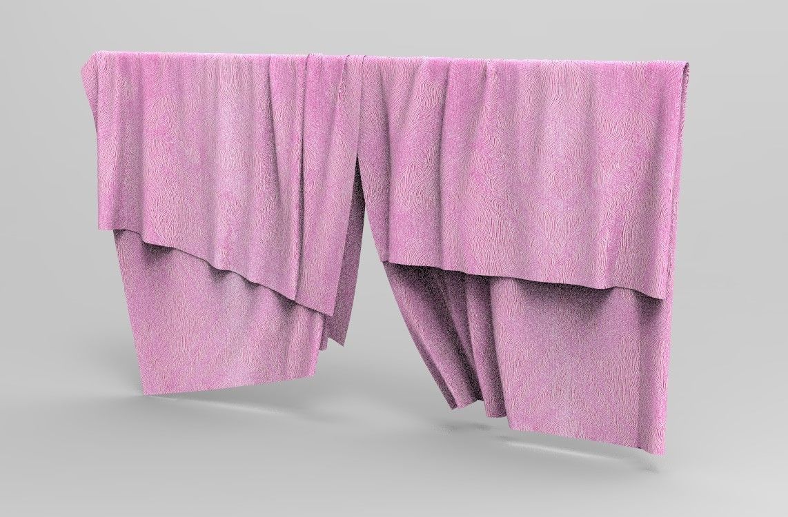 Curtain Cloth 2 Low-poly 3D model_3