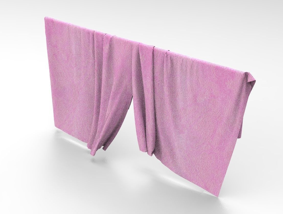 Curtain Cloth 2 Low-poly 3D model_10