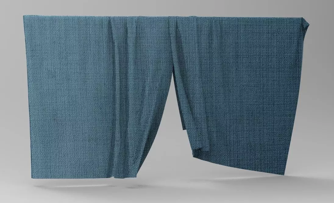 Curtain Cloth 3 Low-poly 3D model_0