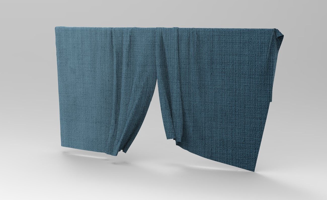 Curtain Cloth 3 Low-poly 3D model_7