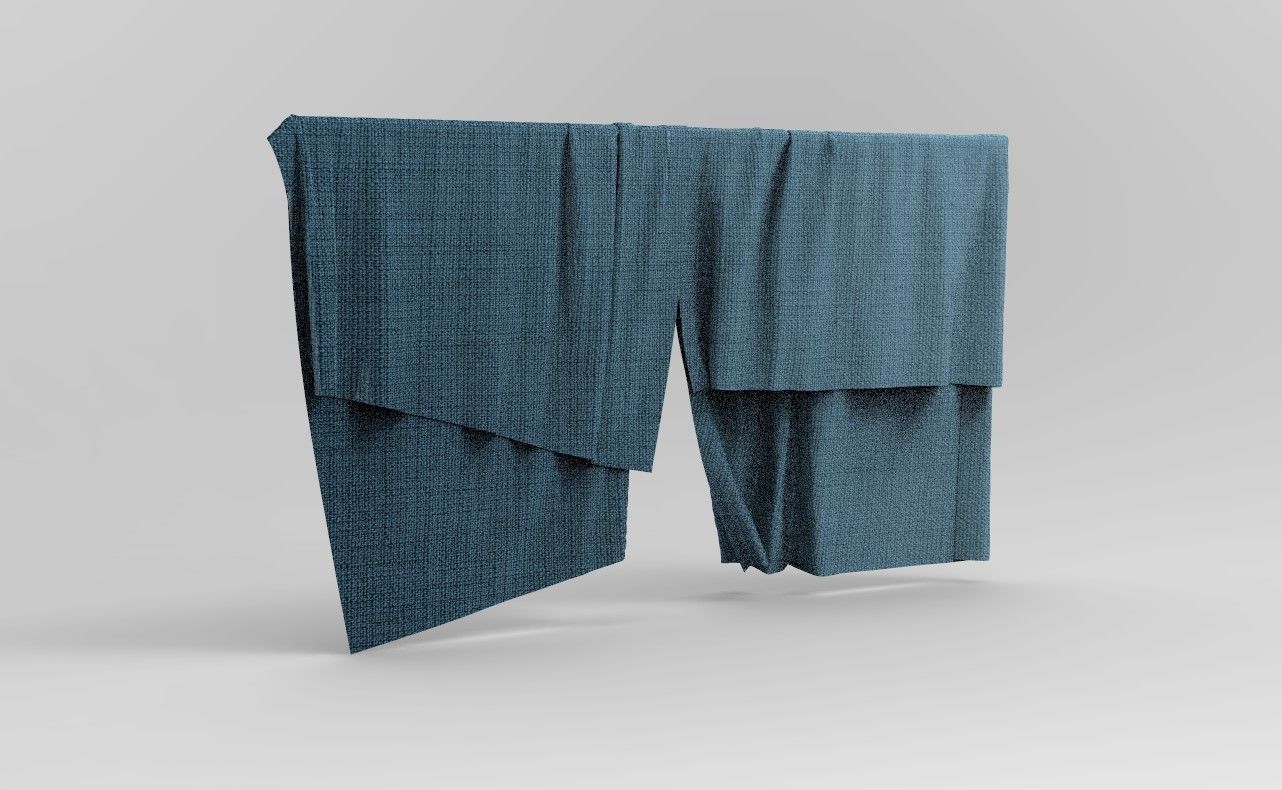 Curtain Cloth 3 Low-poly 3D model_13
