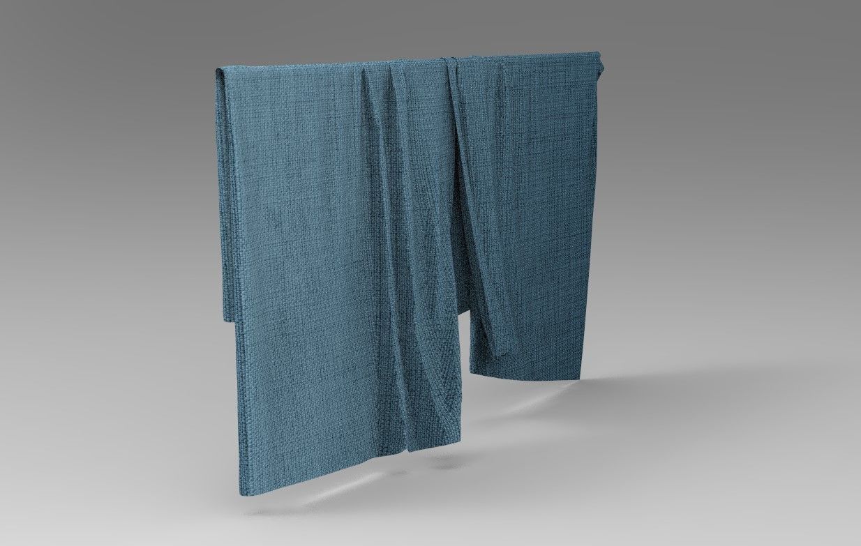 Curtain Cloth 3 Low-poly 3D model_6