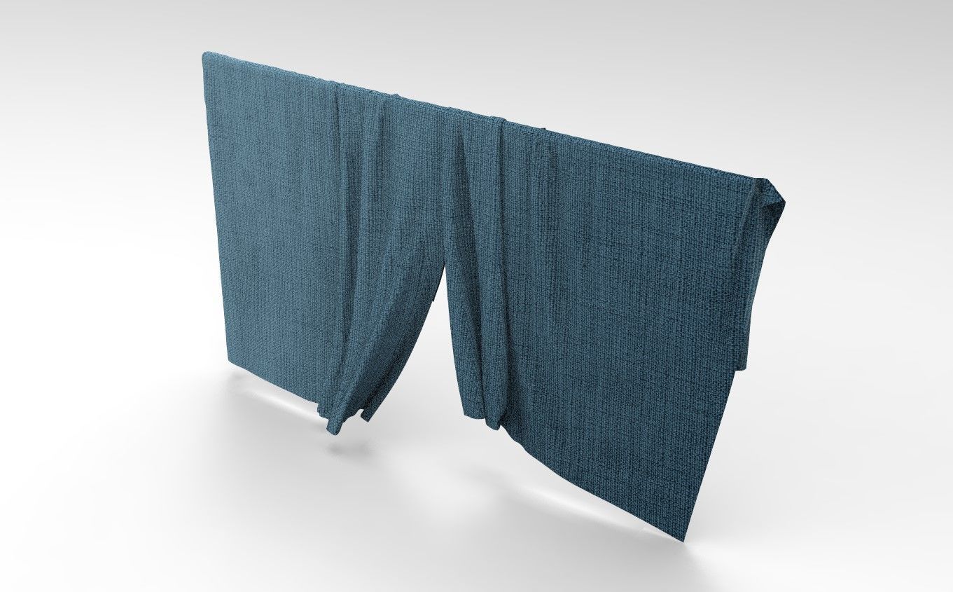 Curtain Cloth 3 Low-poly 3D model_10