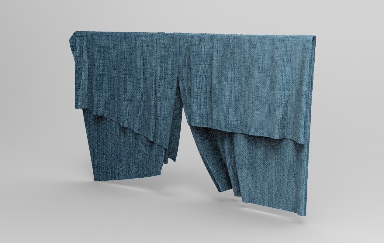 Curtain Cloth 3 Low-poly 3D model_3