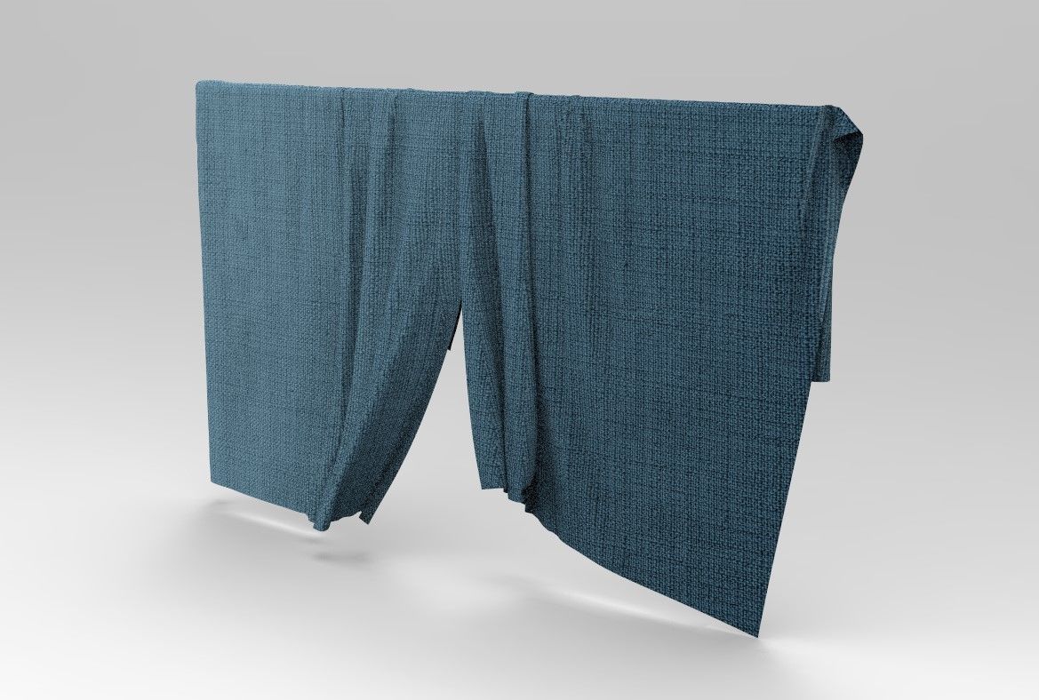 Curtain Cloth 3 Low-poly 3D model_8
