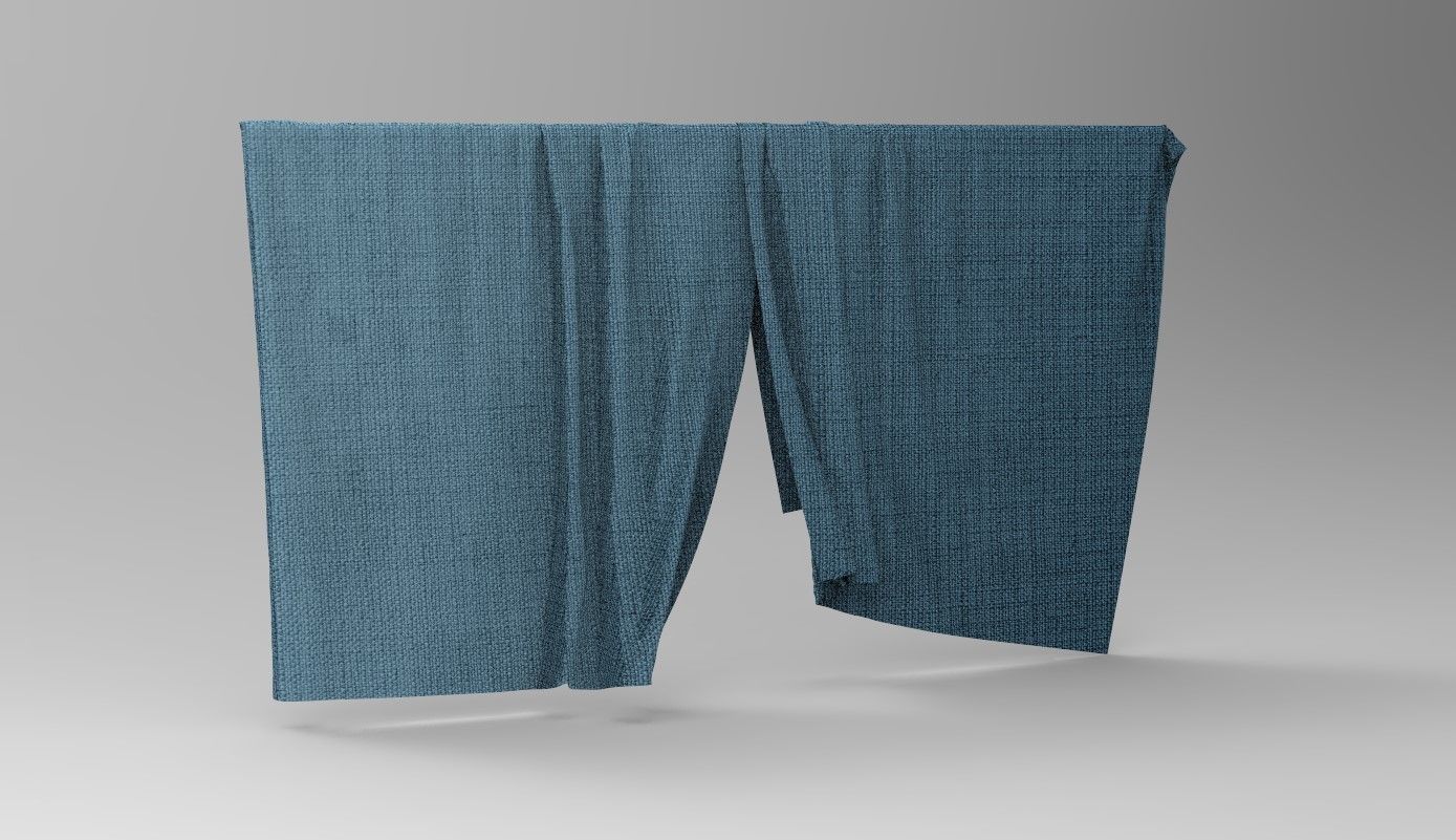 Curtain Cloth 3 Low-poly 3D model_5