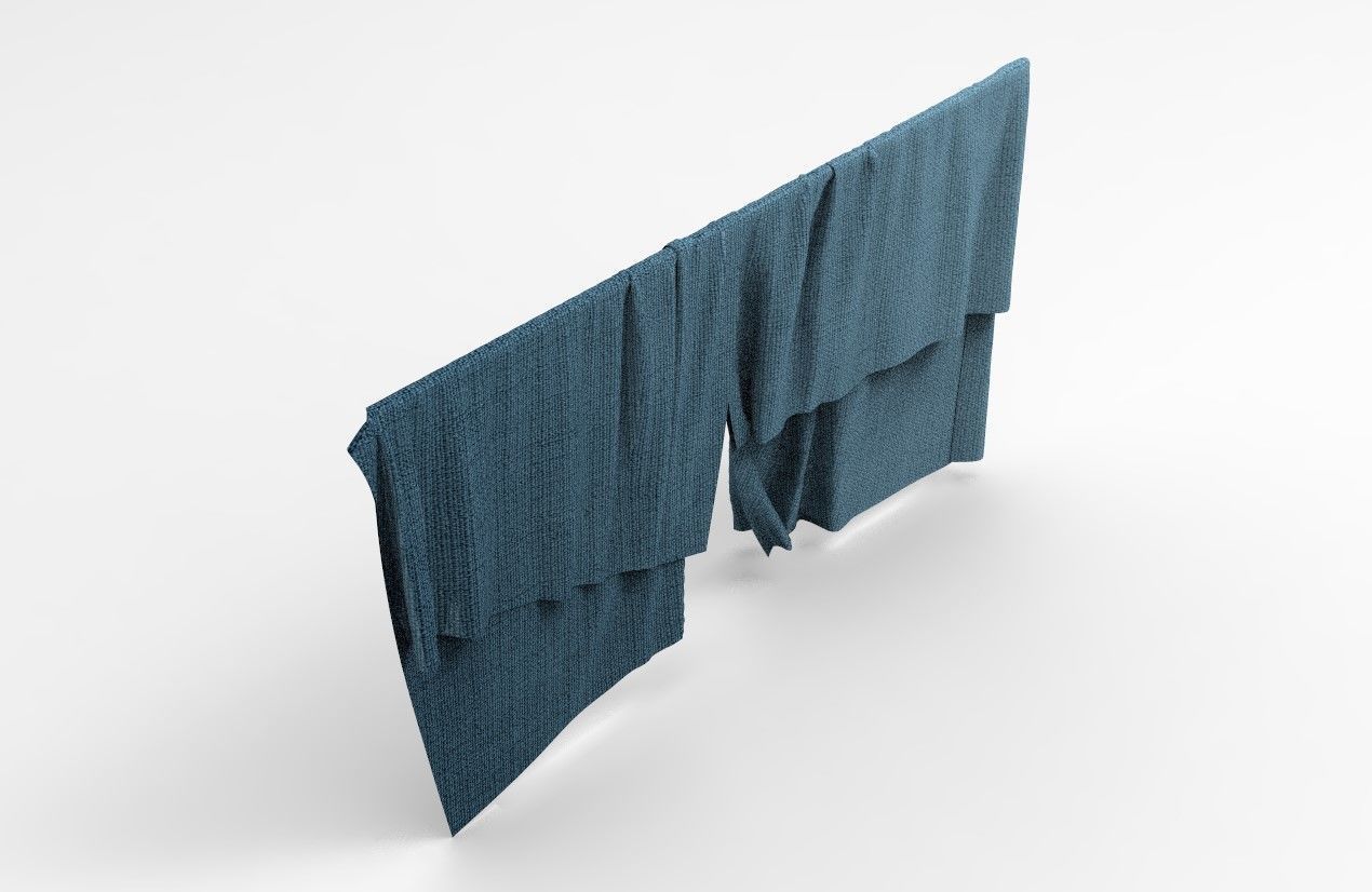 Curtain Cloth 3 Low-poly 3D model_12