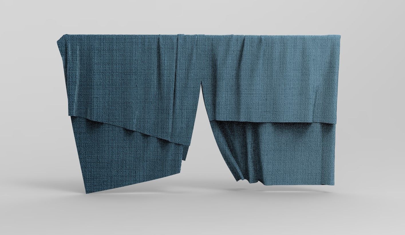 Curtain Cloth 3 Low-poly 3D model_2