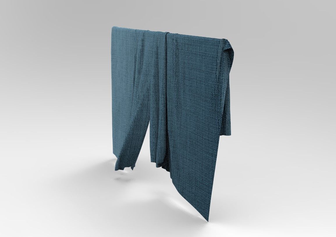 Curtain Cloth 3 Low-poly 3D model_9