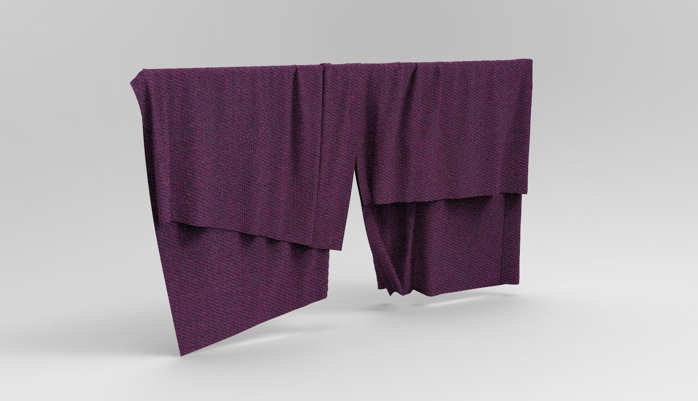 Curtain Cloth 4 Low-poly 3D model_2