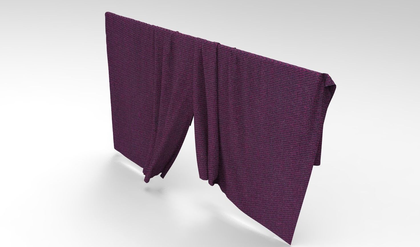 Curtain Cloth 4 Low-poly 3D model_3