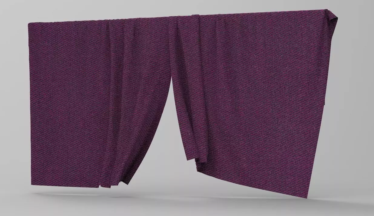 Curtain Cloth 4 Low-poly 3D model_0